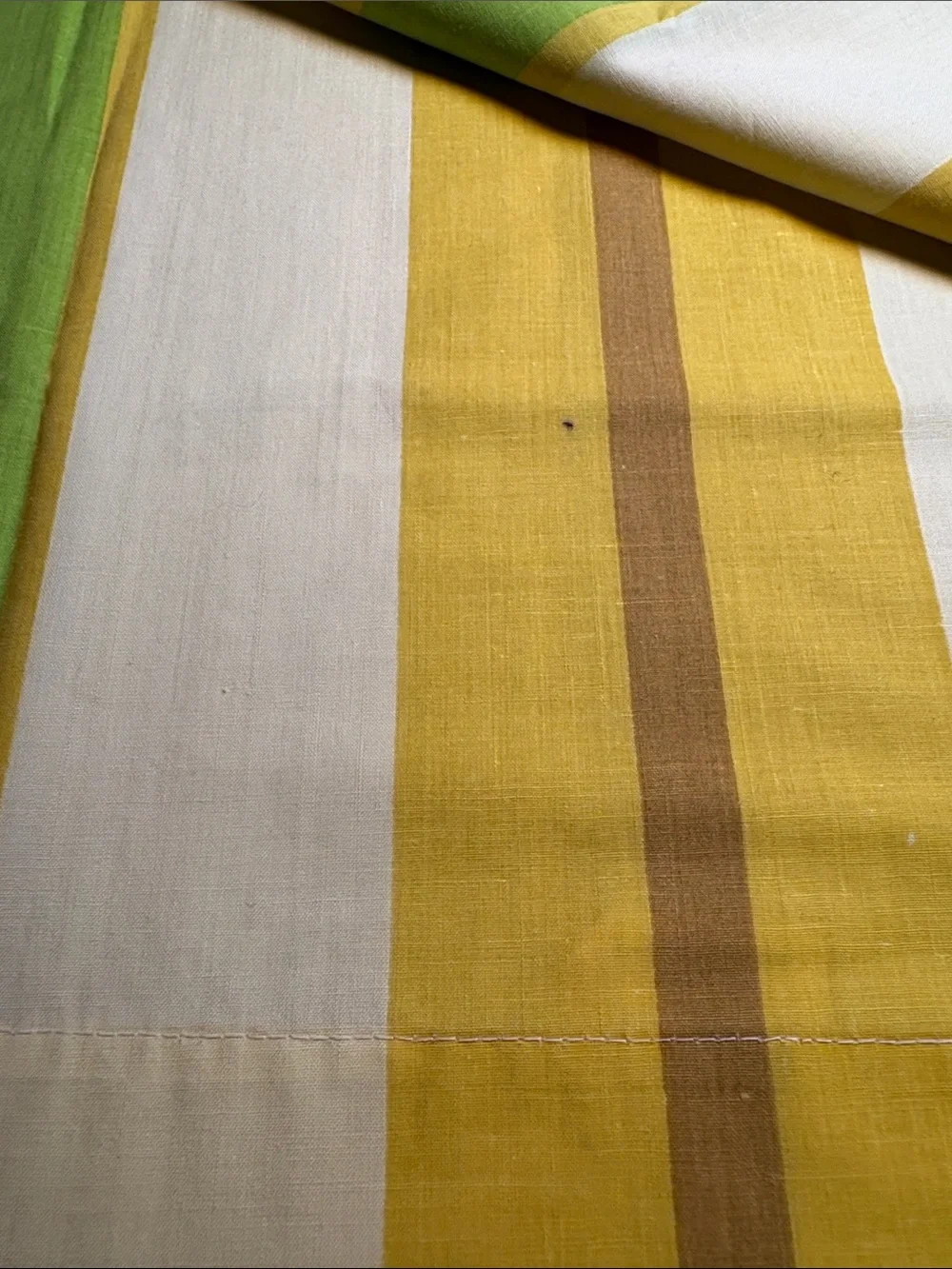 Perma-Prest Vintage 70’s Yellow, gold and Green Striped FF spots.